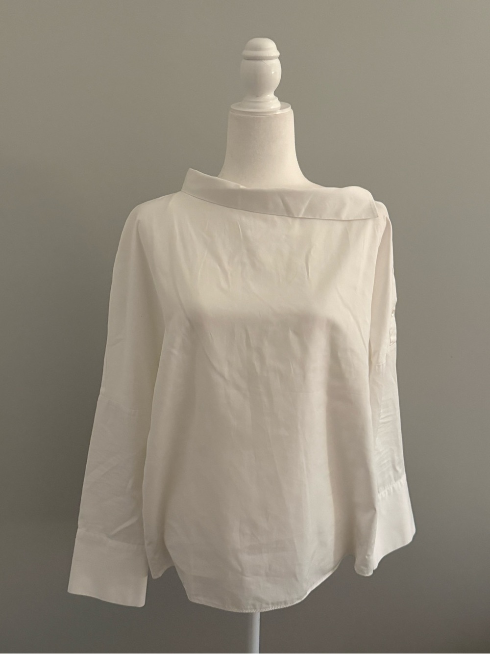 Babaton Off-White Boatneck Long-Sleeve Top